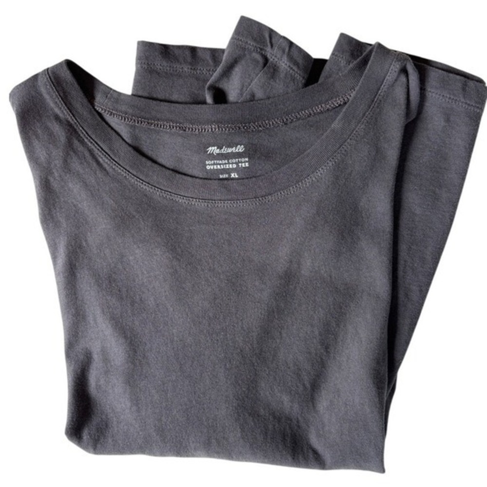Madewell Oversized Tee Gray Womens XL Softfade Cotton Short Sleeve Crew Neck